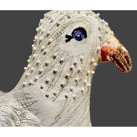 John Derian X Target 2025 Figural Beaded Dove Pillow NWT - Picture 4 of 5